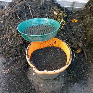 Sifting compost
