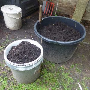 Bucket and compost
