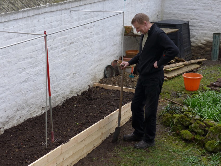 Back filling the raised bed