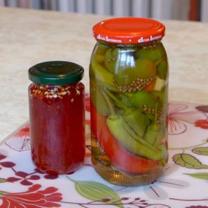 Pickled peppers and jam